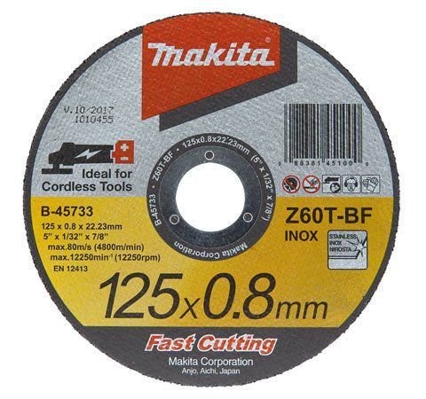 Disco de corte metal 12UNID 125X0,8X22,23 B-45733